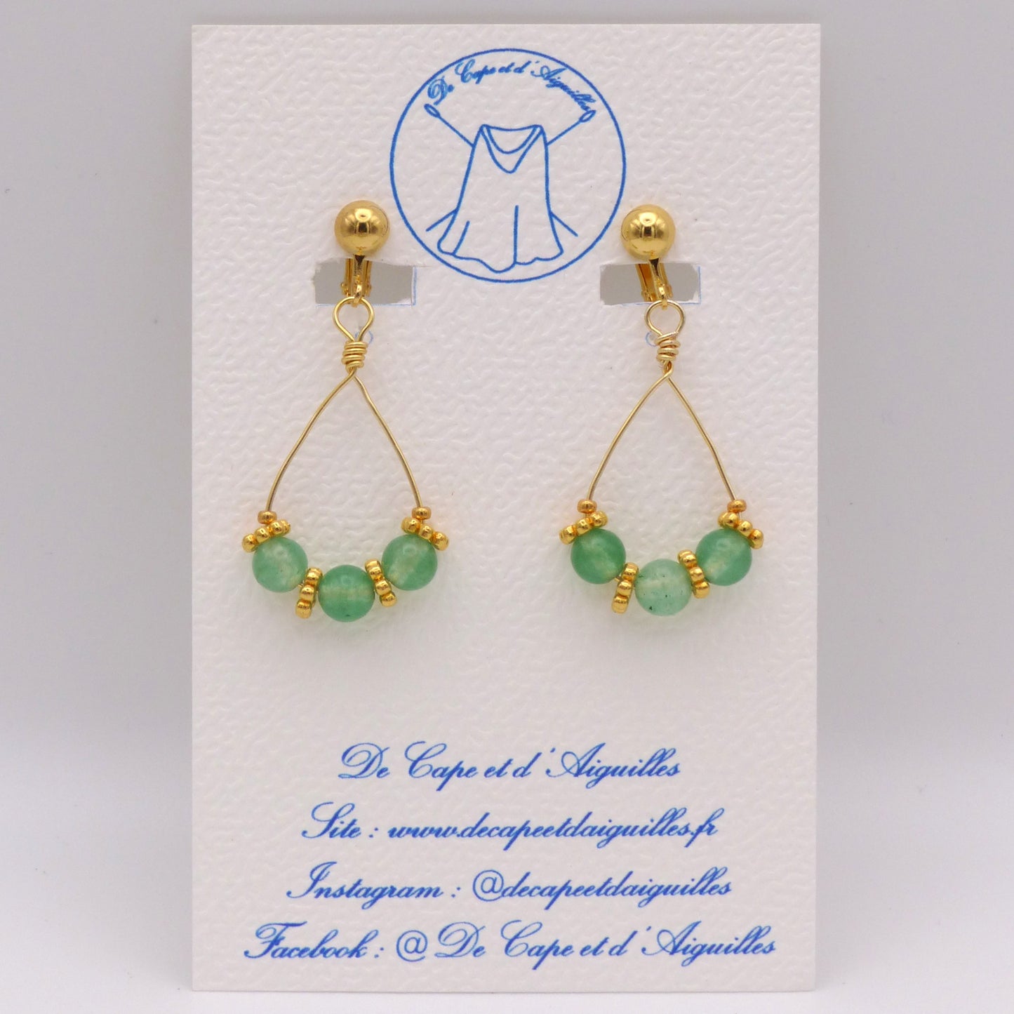 Boucles d'oreilles Badine Aventurine