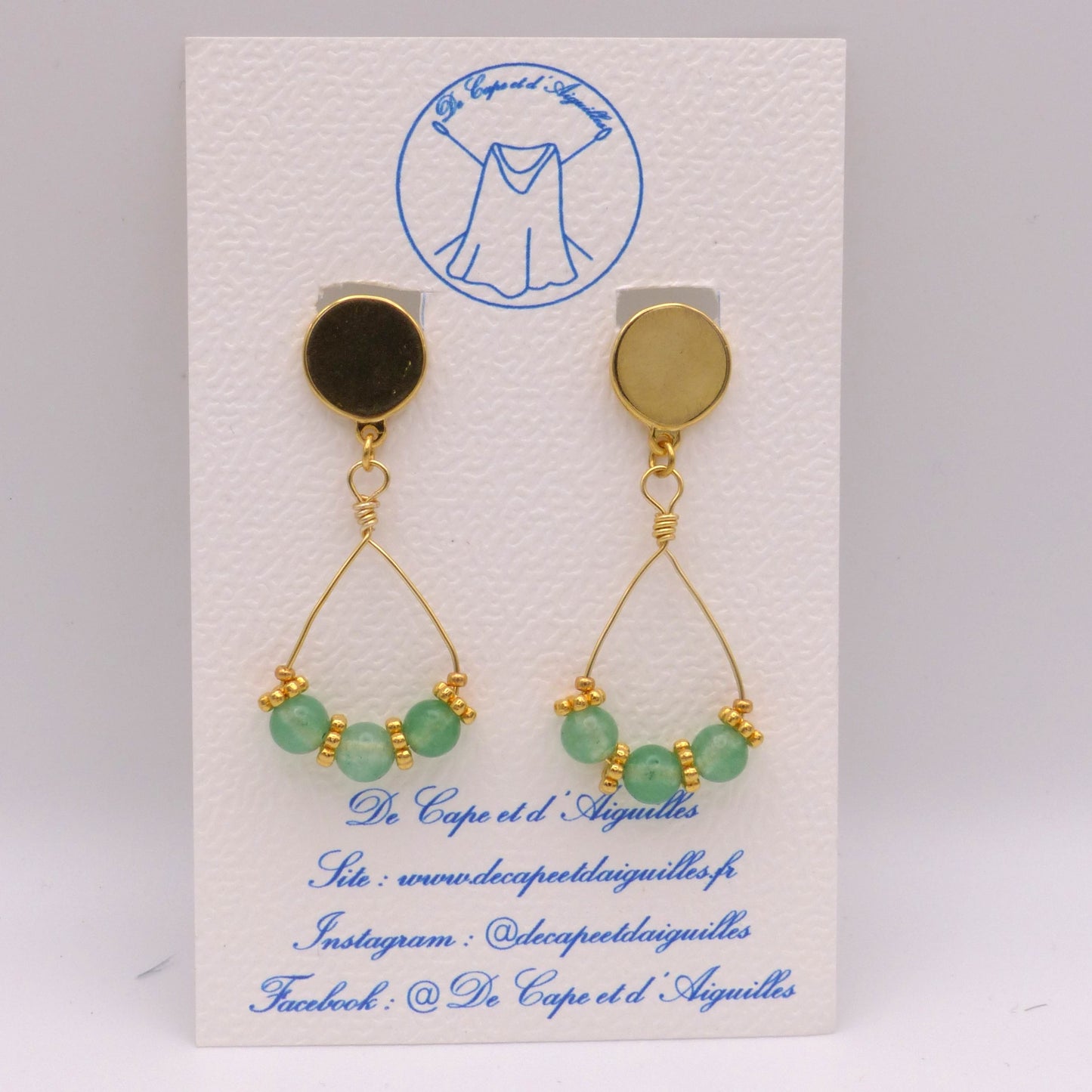 Boucles d'oreilles Badine Aventurine