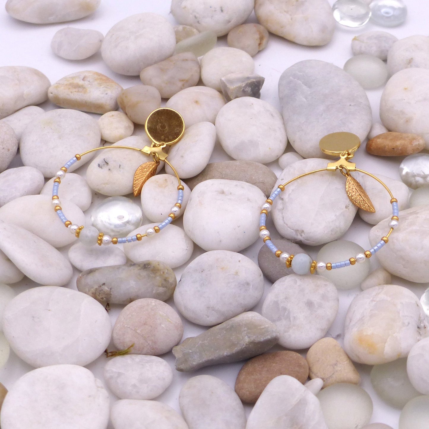 Boucles d'oreilles Almanarre Bleu Ciel