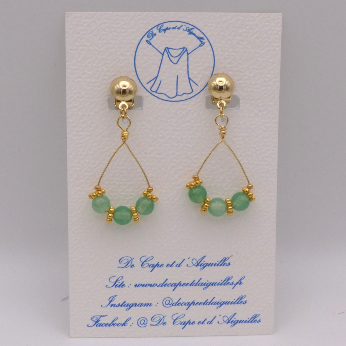 Boucles d'oreilles Badine Aventurine