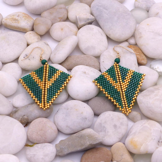 Boucles D'Oreilles Sylvabelle Vert émeraude